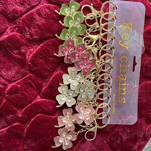 Sparkling Flower Keychains